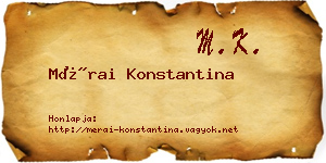 Mérai Konstantina névjegykártya